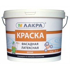 Краска фасадная Лакра латексная белоснежная 14 кг (8306487)