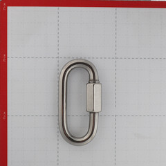 Карабин винтовой с фиксатором d8 мм нержавеющая сталь - фото 2