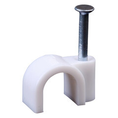 Скобы для крепления кабеля круглые Duwi 5 мм полипропиленовые белые (20 шт.) (30307 7)