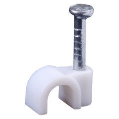 Изображение товара Скобы для крепления кабеля круглые Duwi 4 мм полипропиленовые белые (20 шт.) (30303 9)