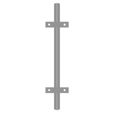 Столб для забора d51 мм 2,5 м с планками грунт серый