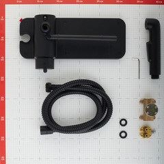 Смеситель с гигиеническим душем встраиваемый Damixa Origin Bit со скрытой частью в комплекте черный (773500301) - фото 4