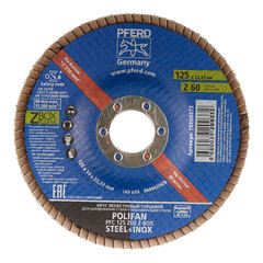 Изображение товара Круг лепестковый по нержавеющей стали Pferd Z-BOX 125x22 мм P60 торцевой (72200372)