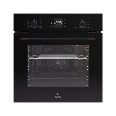 Духовой шкаф электрический встраиваемый Lex EDM 076 BBL 595 мм черный