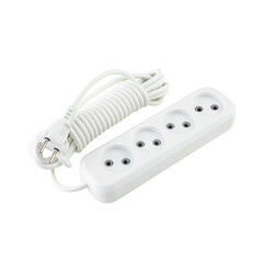 Изображение товара Удлинитель Düwi 4 розетки 5 м ШВВП 2х1 мм2 6 А 1,3 кВт белый (28618 9)