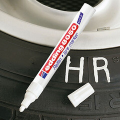 Маркер лаковый для изделий из резины шин Edding 8050 белый грифель 2-4 мм - фото 2