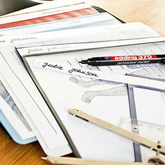 Маркер перманентный Edding 370 красный грифель 1 мм - фото 3