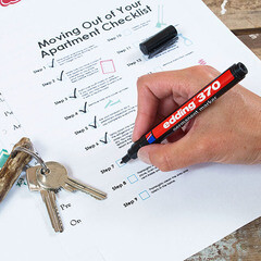 Маркер перманентный Edding 370 черный грифель 1 мм - фото 4