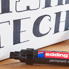 Маркер перманентный Edding 390 синий грифель 4-12 мм - фото 2
