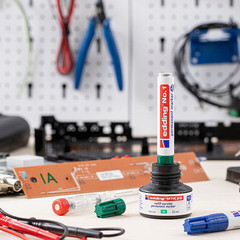 Маркер перманентный Edding 1 красный грифель 1-5 мм - фото 2