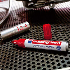 Маркер перманентный Edding 1 черный грифель 1-5 мм - фото 8