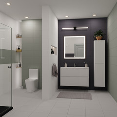 Пенал Lavelly Cube 35 см подвесной белый глянец - фото 5