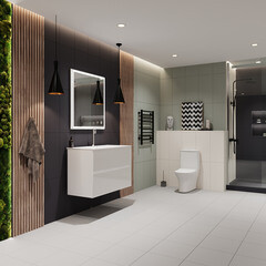 Плитка облицовочная Lavelly Monocromo black 600x300x9 мм (10 шт.=1,8 кв.м) - фото 9