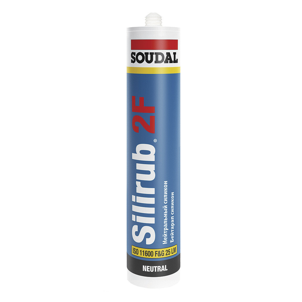 Изображение товара Герметик силиконовый нейтральный Soudal Silirub 2F белый 300 мл