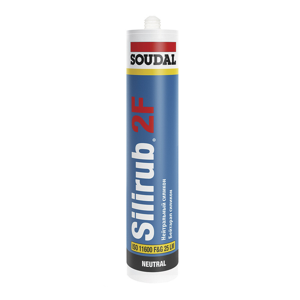 Изображение товара Герметик силиконовый нейтральный Soudal Silirub 2F серый 300 мл
