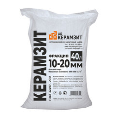 Изображение товара Керамзит фракция 10-20 мм 0,04 куб.м Высший сорт