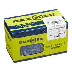 Саморезы кровельные с буром 19х5,5 мм металл-металл синие RAL 5005 Daxmer (250 шт.) - фото 3