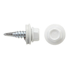 Изображение товара Саморезы кровельные с буром 19х5,5 мм металл-металл сигнальный белый RAL 9003 Daxmer (250 шт.)