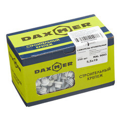 Саморезы кровельные с буром 19х5,5 мм металл-металл сигнальный белый RAL 9003 Daxmer (250 шт.) - фото 3
