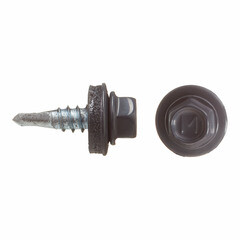 Саморезы кровельные с буром 19х5,5 мм металл-металл графитовый серый RAL 7024 Daxmer (250 шт.) - фото 1