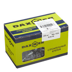 Саморезы кровельные с буром 19х5,5 мм металл-металл графитовый серый RAL 7024 Daxmer (250 шт.) - фото 3