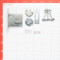 Замок врезной Омега ЗВ 8-4 для входной двери хром 3 ключа - фото 2
