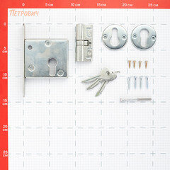 Замок врезной Зенит ЗВ 1-2 для входной двери хром 4 ключа - фото 2