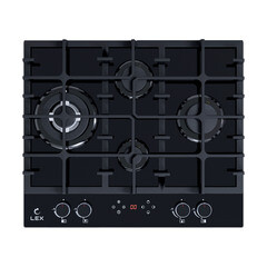 Варочная панель газовая Lex GVG 644 T BL 4 конфорки черная