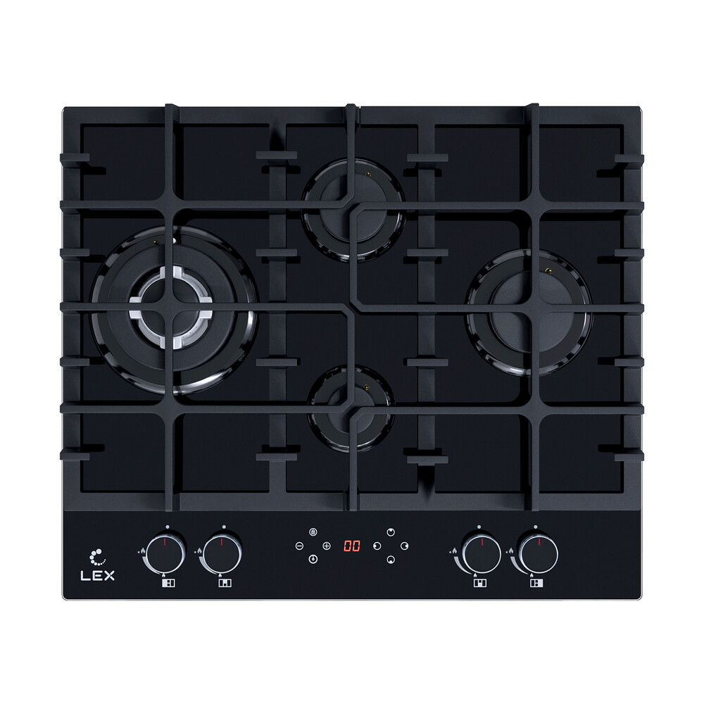 Изображение товара Варочная панель газовая Lex GVG 644 T BL 4 конфорки черная Изображение товара Варочная панель газовая Lex GVG 644 T BL 4 конфорки черная