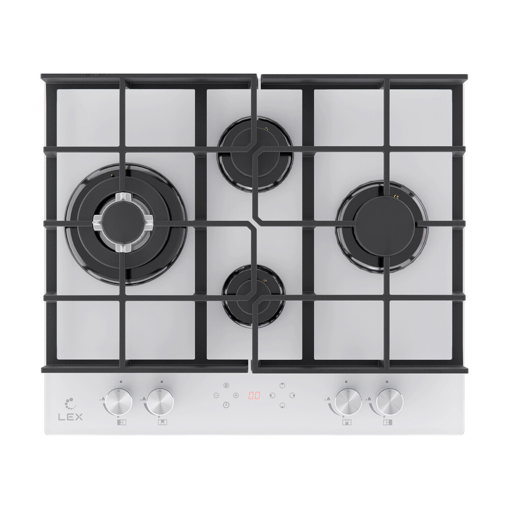 Изображение товара Варочная панель газовая Lex GVG 644 T WH 4 конфорки белая Изображение товара Варочная панель газовая Lex GVG 644 T WH 4 конфорки белая