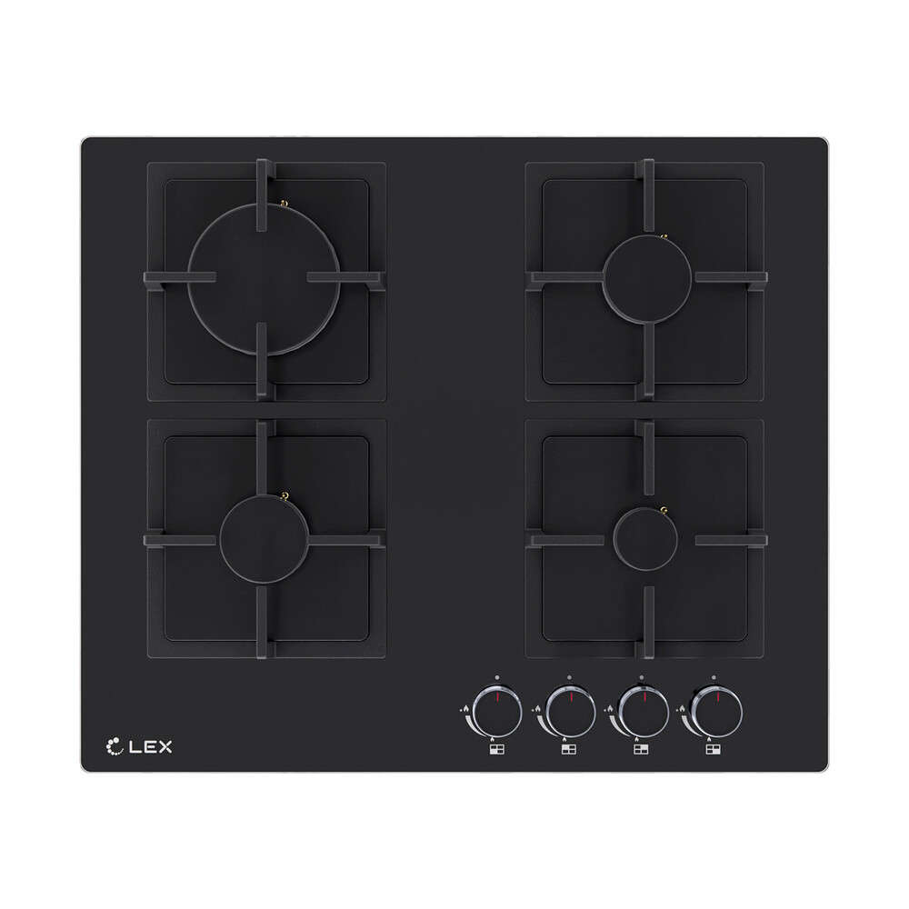 Изображение товара Варочная панель газовая Lex GVG 644A BBL 4 конфорки черная Изображение товара Варочная панель газовая Lex GVG 644A BBL 4 конфорки черная