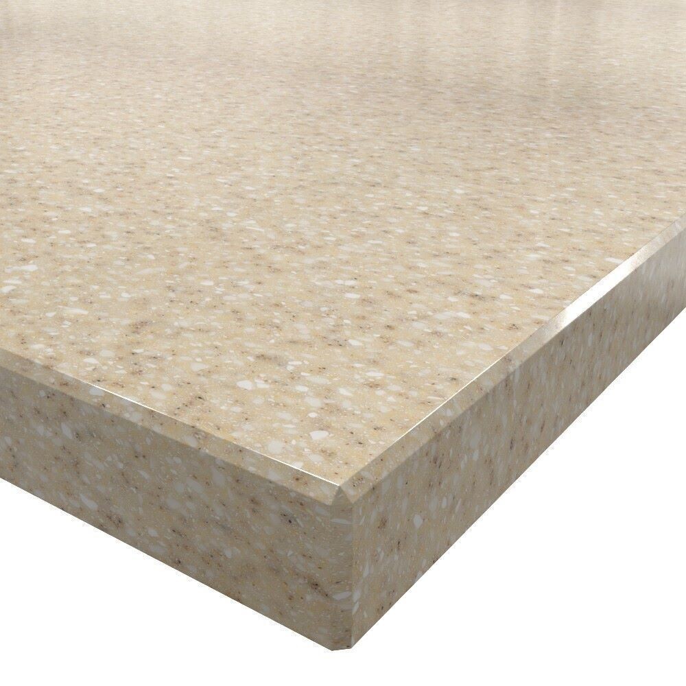 Панель стеновая для кухни искусственный камень с фаской 3600х600х12 мм gold