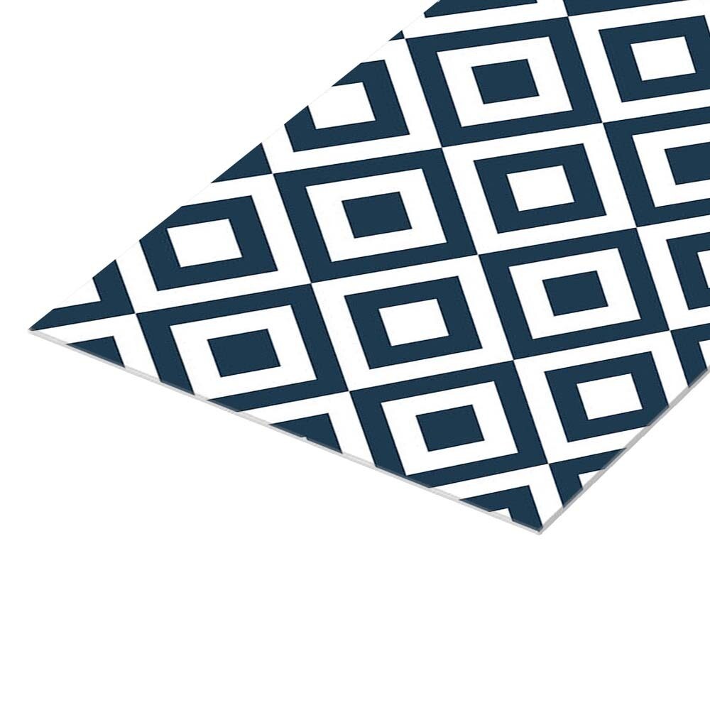 Панель стеновая АБС пластик для кухни 3000х600х1,5 мм темно-синие ромбы