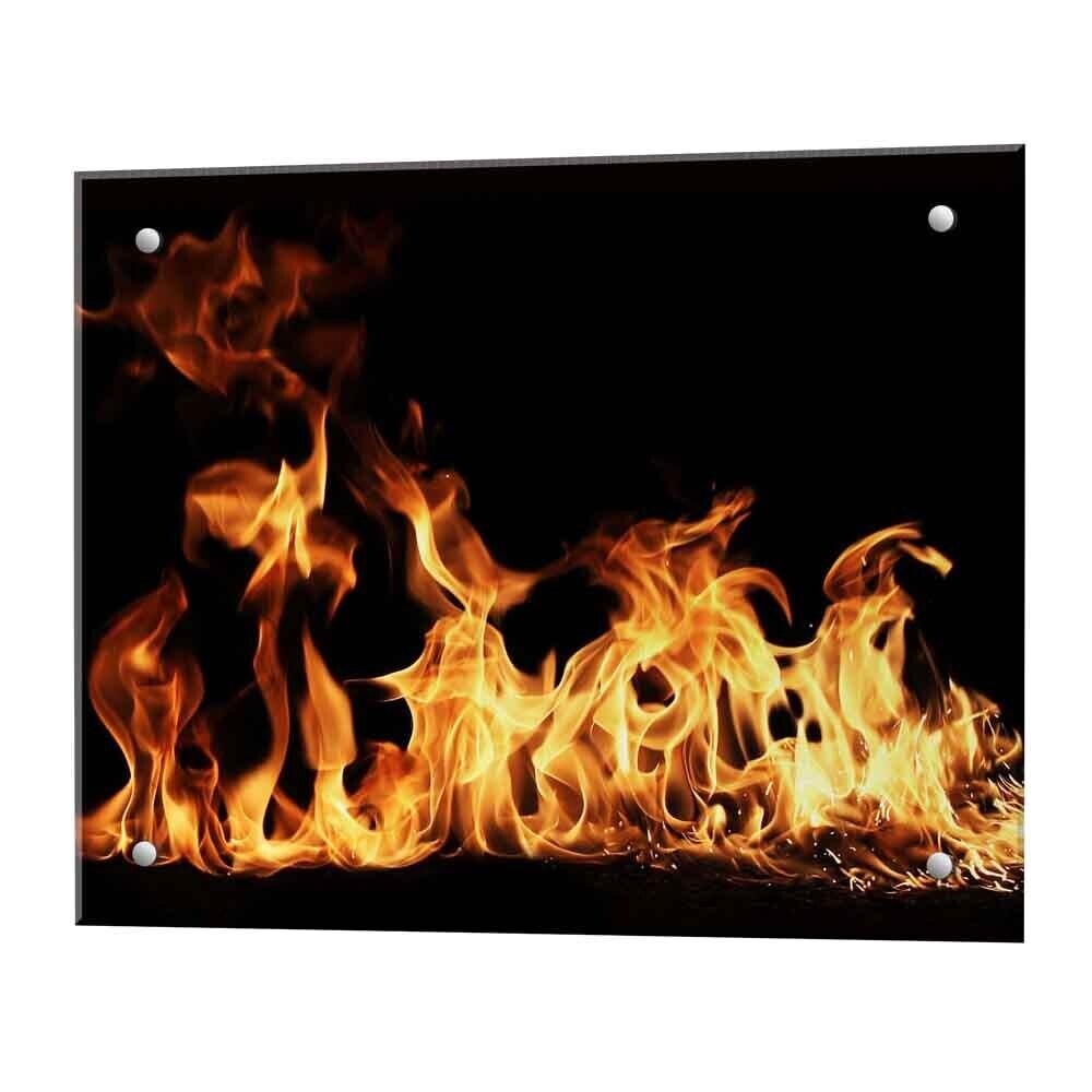 Панель стеновая закаленное стекло для кухни 600х500х4 мм пламя