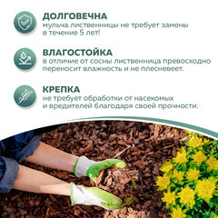 Кора Rainberg лиственницы фракция 30-60 мм 60 л - фото 4