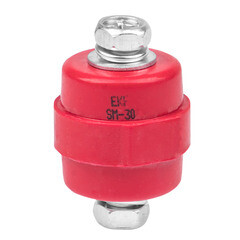 Изолятор EKF PROxima SM-30 IP30 380 А с болтом и шайбой пластиковый красный (10 шт.) (plc-sm-30) - фото 1