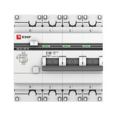 Автомат дифференциальный EKF PROxima АД-32 50А 3P+N тип AC 30 мА 4,5 кА (DA32-50-30-4P-pro)