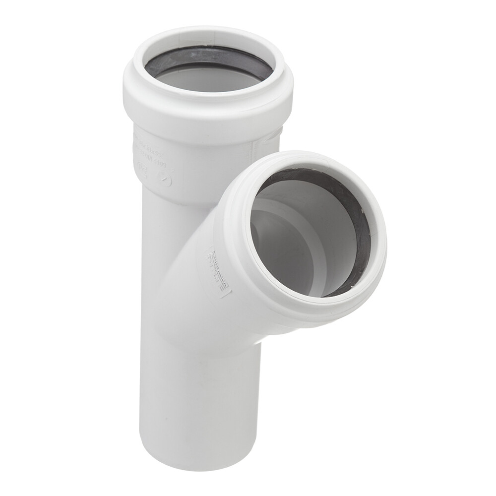 Изображение товара Тройник Pro Aqua Stilte Plus d58 мм 45 пластиковый шумопоглощающий для внутренней канализации