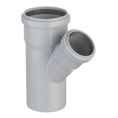Тройник Ostendorf HTEA d75х50 мм 45° пластиковый для внутренней канализации (113210) - фото 1