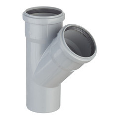 Тройник Ostendorf HTEA d75 мм 45° пластиковый для внутренней канализации (113200) - фото 1