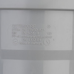 Тройник Ostendorf HTEA d75х50 мм 87° пластиковый для внутренней канализации (113410) - фото 2