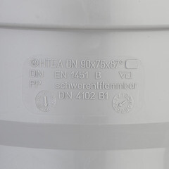 Тройник Ostendorf HTEA d90х75 мм 87° пластиковый для внутренней канализации (114410) - фото 2