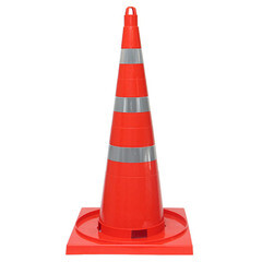 Конус дорожный Протэкт 750 мм упругий со светоотражающей лентой - фото 2