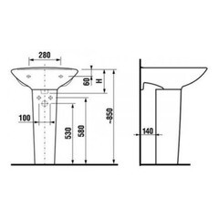 Пьедестал Jika Lyra 700 мм белый (1927.0/8.1927.0.000.000.9) - фото 3