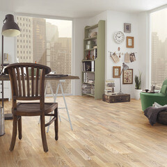 Паркетная доска Tarkett Samba Oak Helado дуб эладо 1,307 кв.м 12,5 мм трехполосная брашированная - фото 7