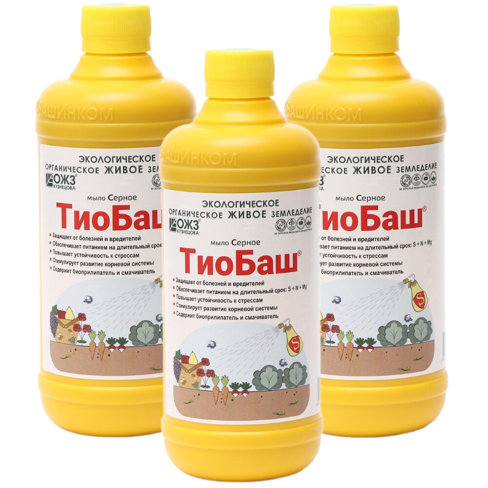 Изображение товара Средство для защиты растений от болезней и вредителей БашИнком мыло серное ТиоБаш 500 мл (3 шт.)