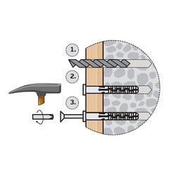 Дюбель распорный Hard-Fix PNDS 8x60 мм нейлон с шурупом для сквозного монтажа (80 шт.) - фото 5