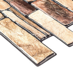 Панель ПВХ 982х498х3 мм цифровая печать Grace светло-коричневый камень 0,49 кв.м - фото 2