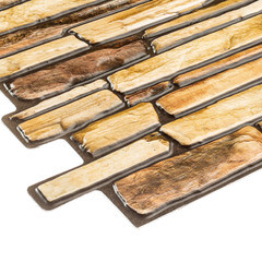 Панель самоклеящаяся ПВХ 475х475х3 мм Grace коричневый камень 0,23 кв.м - фото 4