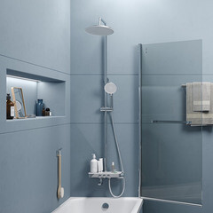 Душевая система Iddis Shelfy с верхним душем с лейкой с изливом хром (SHESBBTi06) - фото 2